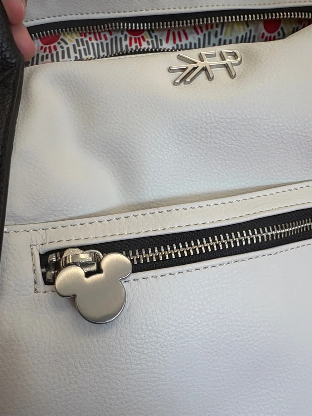 Freshly Picked White and Black Mickey-Accent Baby Weekender